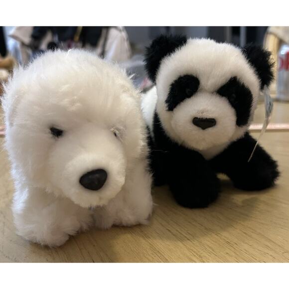 2- World Wildlife Fund 8" Polar Bear & Panda Bear GUND Plush Stuffed Animals 2 - Picture 3 of 16